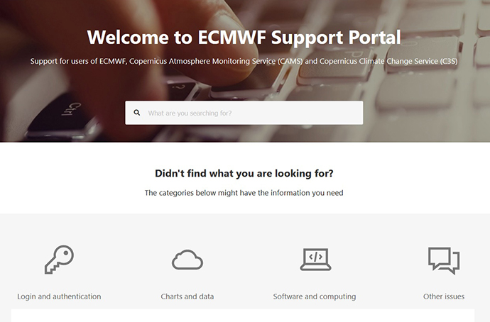 ECMWF Support Portal page