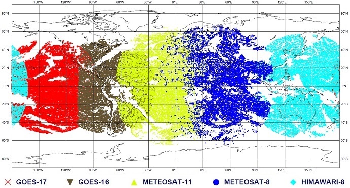 Used geostationary radiances 8+9 February 2022