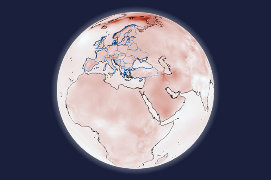 Example of Earth in the Copernicus Interactive Climate Atlas