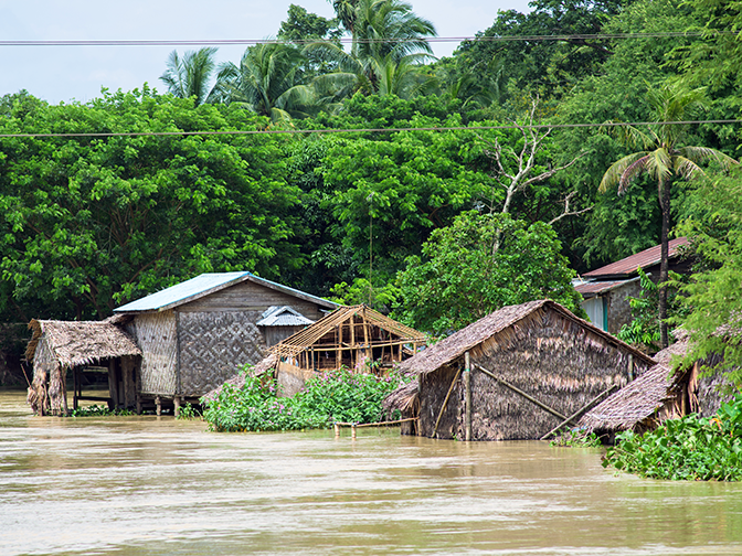Monsoon flooding in Myanmar in 2015
