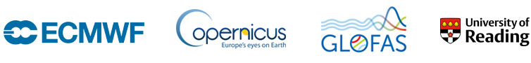 ECMWF, Copernicus, GloFAS, University of Reading logos
