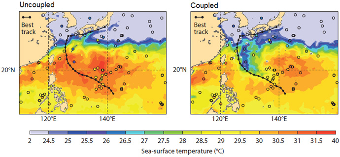 Five-day sea-surface temperature forecasts starting on 5 July 2014