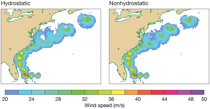 Ten-metre maximum wind speed forecast experiment charts