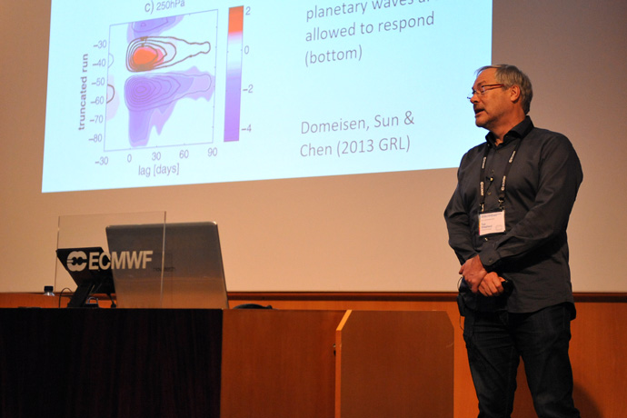 Ted Shepherd at stratospheric predictability workshop at ECMWF Nov 19