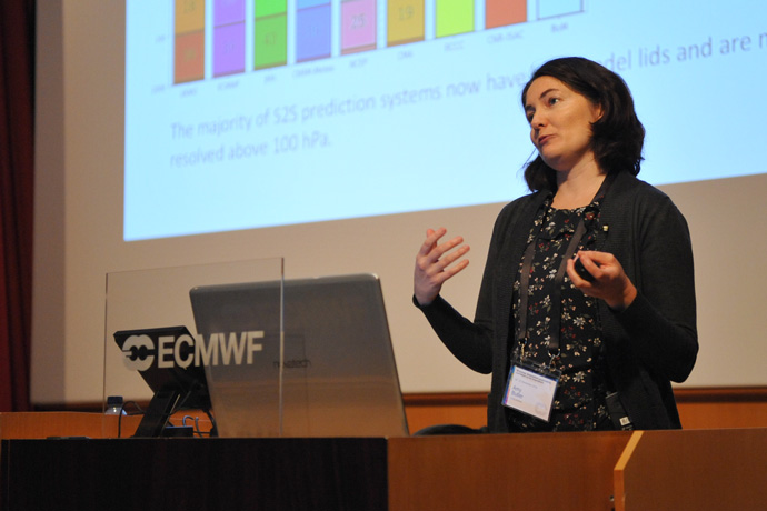 Amy Butler at stratospheric predictability workshop at ECMWF Nov 19