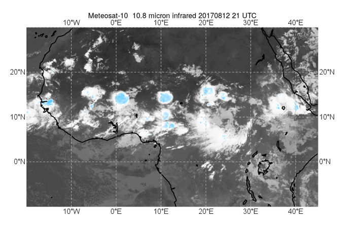 An example of mesoscale convective systems over tropical Africa 