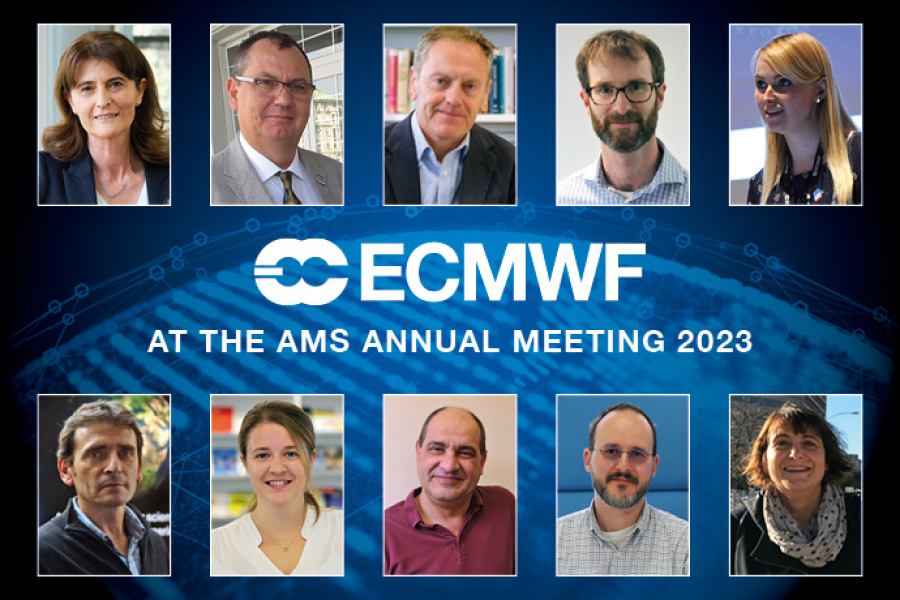 Graphic to represent ECMWF at AMS 2023
