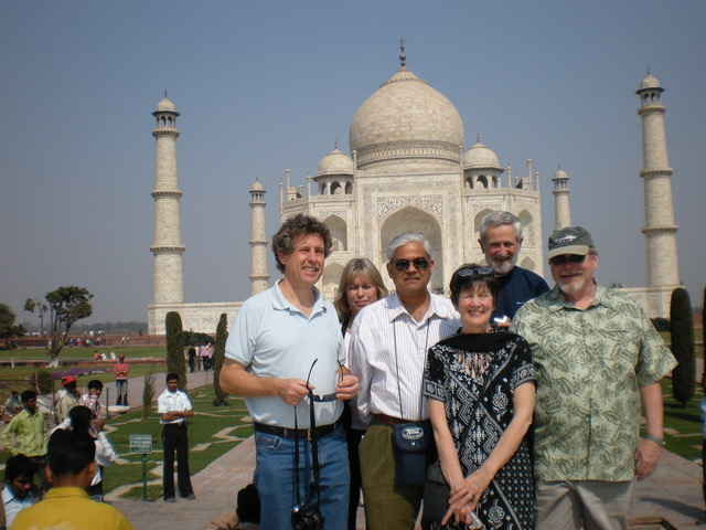 Gill & Tim Palmer, Susie & Mike Wallace, Shukla, Ken Mooney at Taj Mahal (2008).