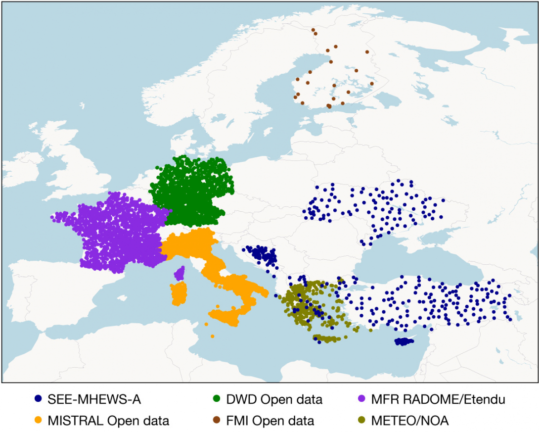 Use of more weather stations in Europe.