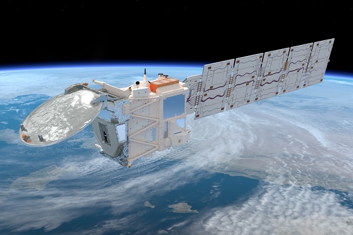 Image of EarthCARE satellite in orbit Image of EarthCARE satellite in orbit