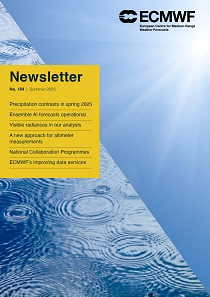 ECMWF Newsletter 184 - cover ECMWF Newsletter 184 - cover