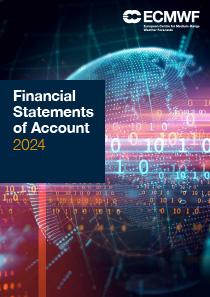 ECMWF FSA 2024 cover thumbnail. Text: Financial Statements of Account 2024 ECMWF FSA 2024 cover thumbnail.